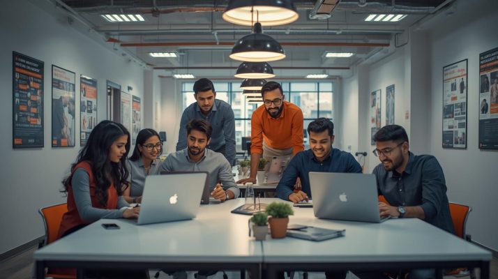 web design company in Vadodara – AuthSolution team working on creative website projects